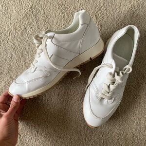 Genuine Leather White Casual Sneakers